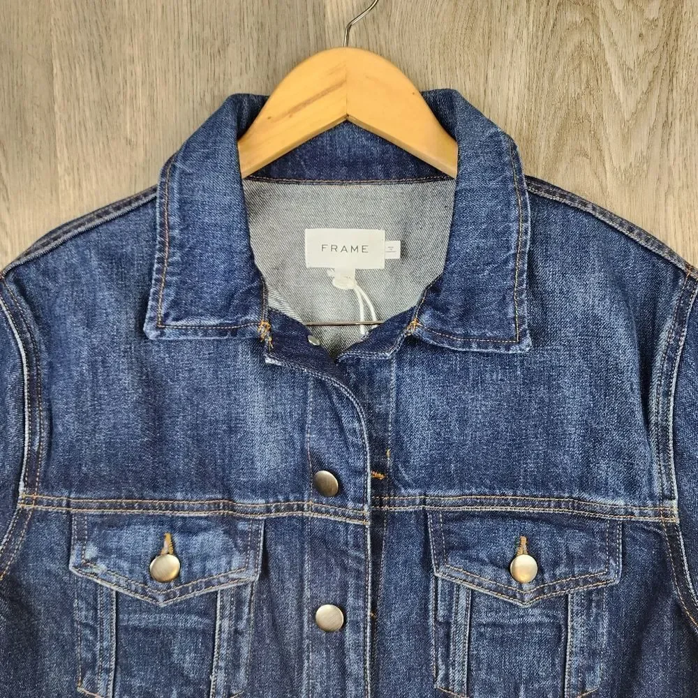 FRAME Reconstructed Ombre Denim Jacket size M